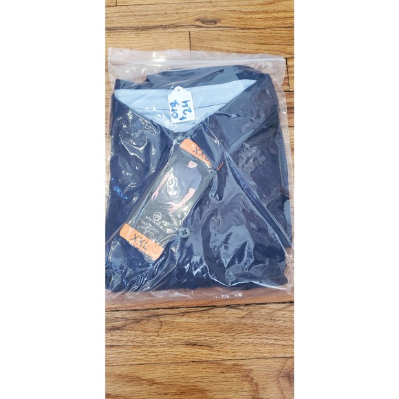 2 for $30 Men’s NAVY SLUB POLO SHIRT NEW WITH TAGS MSRP $30 - Picture 3 of 5